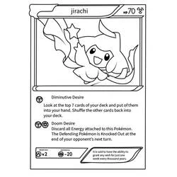 Coloriage Jirachi carte Pokémon flottant avec son étoile