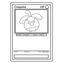 Coloriage Croquine sur une carte Pokémon à compléter