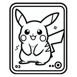 Coloriage Pikachu carte Pokémon