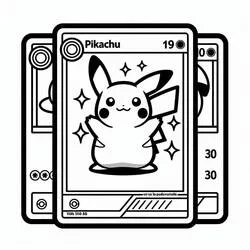 Coloriage Pikachu Carte Pokémon avec étincelles
