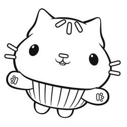Coloriage Cakey le personnage chat-cupcake