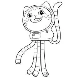 Coloriage DJ Catnip souriant dans Gabby Chat