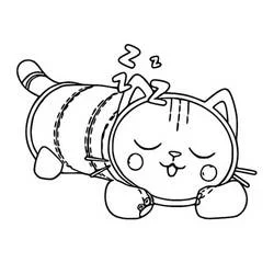 Coloriage Chat de Gabby Chat endormi paisiblement