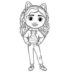 Coloriage Gabby debout mains sur les hanches