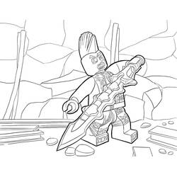 Coloriage Eyezor brandissant une lance en position de combat