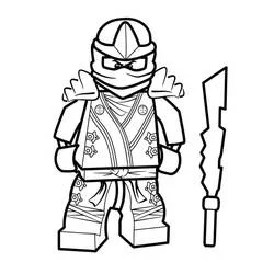 Coloriage Lego Ninjago ninja debout avec son sabre