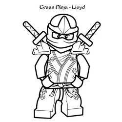 Coloriage Lloyd debout avec deux épées croisées