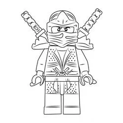Coloriage Ninja Lego Ninjago avec épées croisées