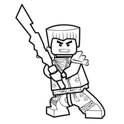Coloriage Lego Ninjago tenant une épée