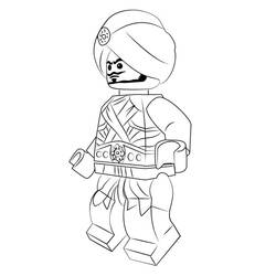 Coloriage Lego Ninjago minifigurine avec turban