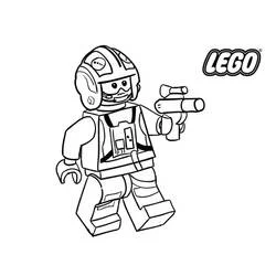 Coloriage LEGO Star Wars pilote avec un pistolet laser
