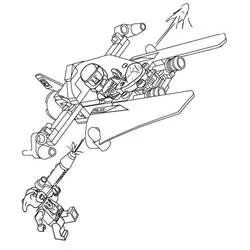 Coloriage LEGO Star Wars véhicule de police poursuivant une figurine