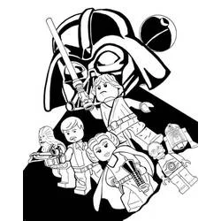 Coloriage LEGO Star Wars héros face à Dark Vador