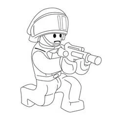 Coloriage LEGO Star Wars soldat visant avec un blaster