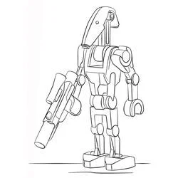 Coloriage LEGO Star Wars Battle Droid tenant un blaster