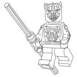 Coloriage Lego Star Wars Darth Maul avec son sabre laser