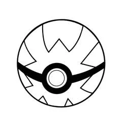 Coloriage Pokeball avec motif zigzag