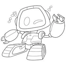Coloriage Boogie Bot en train de danser sur de la musique Coloriage Boogie Bot en train de danser sur de la musique