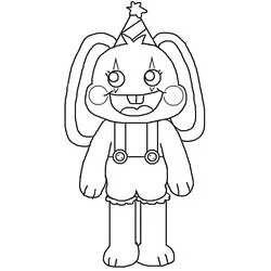 Coloriage Bunzo Bunny avec un chapeau de fête Coloriage Bunzo Bunny avec un chapeau de fête