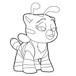 Coloriage Cat Bee debout au corps rayé Coloriage Cat Bee debout au corps rayé