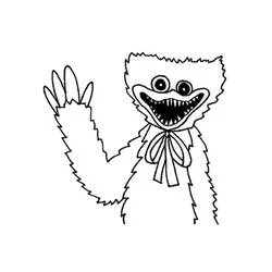 Coloriage Huggy Wuggy fait un signe de la main Coloriage Huggy Wuggy fait un signe de la main
