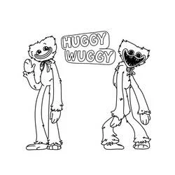 Coloriage Huggy Wuggy en deux poses différentes Coloriage Huggy Wuggy en deux poses différentes