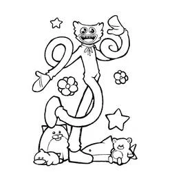Coloriage Huggy Wuggy aux longs bras entouré de jouets Coloriage Huggy Wuggy aux longs bras entouré de jouets