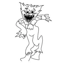 Coloriage Huggy Wuggy avec un large sourire denté Coloriage Huggy Wuggy avec un large sourire denté