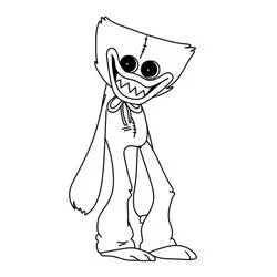 Coloriage Huggy Wuggy souriant avec un grand sourire Coloriage Huggy Wuggy souriant avec un grand sourire