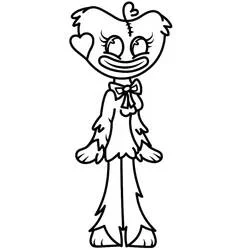 Coloriage Kissy Missy debout avec un noeud papillon Coloriage Kissy Missy debout avec un noeud papillon