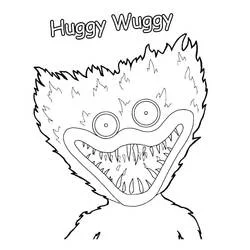Coloriage Huggy Wuggy visage souriant Coloriage Huggy Wuggy visage souriant