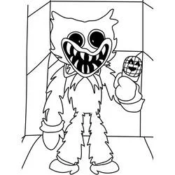 Coloriage Petit Huggy Wuggy tenant une balle Coloriage Petit Huggy Wuggy tenant une balle