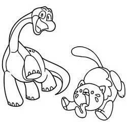 Coloriage Bron et Candy Cat en train de jouer Coloriage Bron et Candy Cat en train de jouer