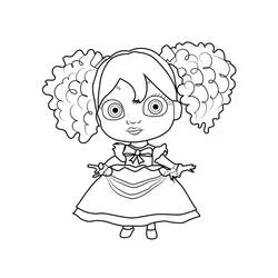 Coloriage Poppy Playtime poupée aux couettes bouclées Coloriage Poppy Playtime poupée aux couettes bouclées