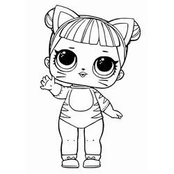 Coloriage Poupeé LOL déguisée en chat