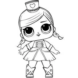 Coloriage Poupeé LOL en tenue de majorette