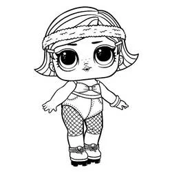 Coloriage Poupeé LOL Boogie Babe debout avec de grands yeux