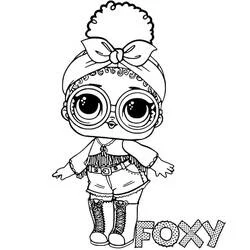 Coloriage Poupeé LOL Foxy posant avec lunettes et bottines