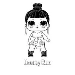 Coloriage Poupeé LOL Honey Bun debout avec des créoles