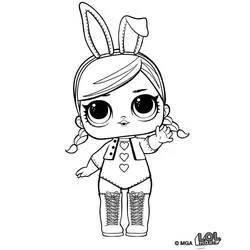 Coloriage Poupeé LOL Hops avec des oreilles de lapin