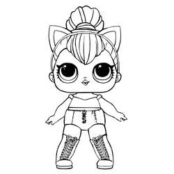 Coloriage Poupeé LOL Kitty Queen en pose debout