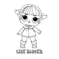 Coloriage Poupée LOL Line Dancer en tenue de cowgirl
