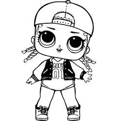 Coloriage Poupeé LOL avec casquette et veste teddy