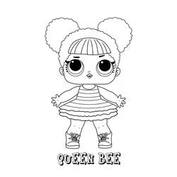 Coloriage Poupée LOL Queen Bee debout les bras ouverts