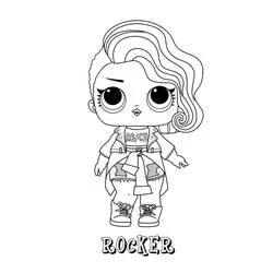 Coloriage Poupeé LOL Rocker à la coiffure ondulée