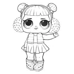 Coloriage Poupeé LOL ange des neiges avec cache-oreilles douillets