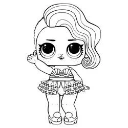 Coloriage Poupeé LOL saluant avec une coiffure sirène
