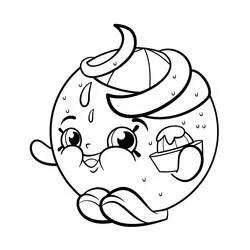 Coloriage Juicy Orange avec un visage joyeux