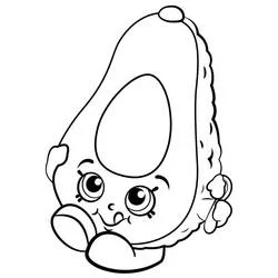 Coloriage Dippy Avocado au sourire joyeux