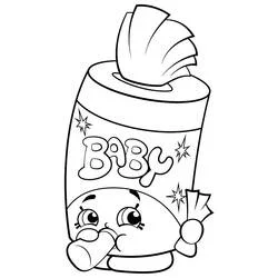 Coloriage Baby Swipes le paquet de lingettes souriant